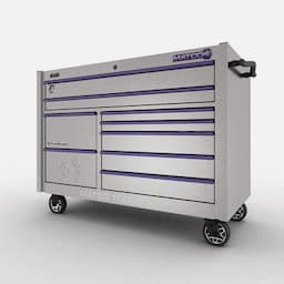 57" x 28" DOUBLE-BAY 4s SERIES TOOLBOX (SUPERCHARGED SILVER/PURPLE)