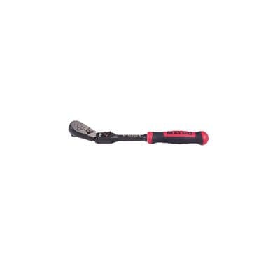 1/4" DRIVE 7-3/4" EIGHTY8 TOOTH BLACK CHROME LOCKING FLEX RATCHET WITH ERGO HANDLE - RED