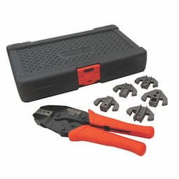 INTERCHANGEABLE CRIMPING TOOL KIT WITH 6 INTERCHANGEABLE DIES