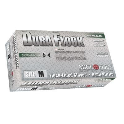 DURA FLOCK DISPOSABLE GLOVES - EXTRA LARGE