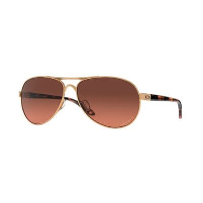 OAKLEY® FEEDBACK POLISHED GOLD FRAME WITH PRIZM™ BROWN GRADIENT POLARIZED LENSES