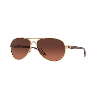 OAKLEY® TIE BREAKER POLISHED GOLD WITH PRIZM® BROWN GRADIENT POLARIZED LENSES