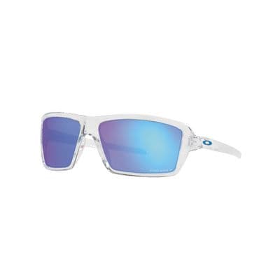 OAKLEY® CABLES POLISHED CLEAR WITH PRIZM™ SAPPHIRE POLARIZED LENSES