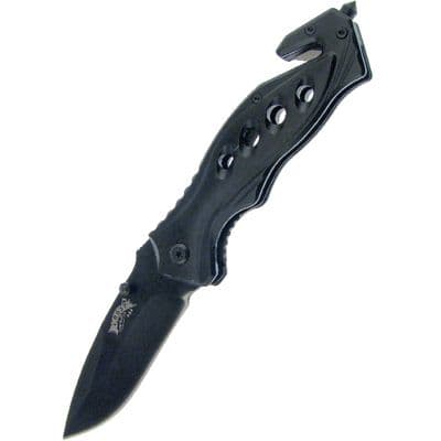 4.5" BLACK ALUMINUM TACTICAL FOLDER KNIFE