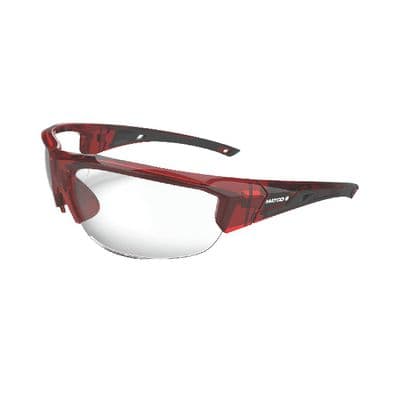MATCO FF2 RED TRANSLUCENT HALF FRAME WITH CLEAR LENSES