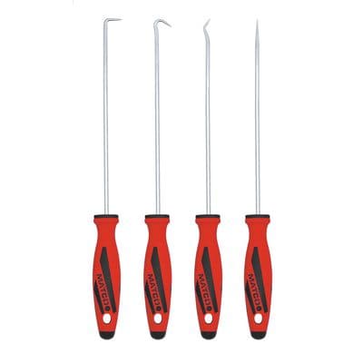 4 PIECE LONG HOOK AND PICK SET - RED