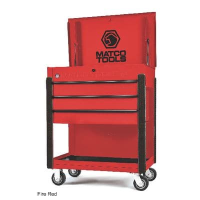 35” x 22” JSC453 ROLLING TOOL CART (FIRE RED/BLACK)