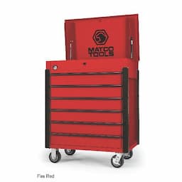 35" 6-DRAWER JSC483 FIRE RED STOCK ROLLING TOOL CART