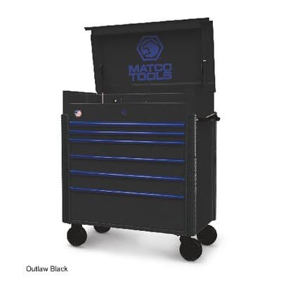 JAMESTOWN SERVICE CART 773 SERIES OUTLAW BLACK WITH BLUE TRIM