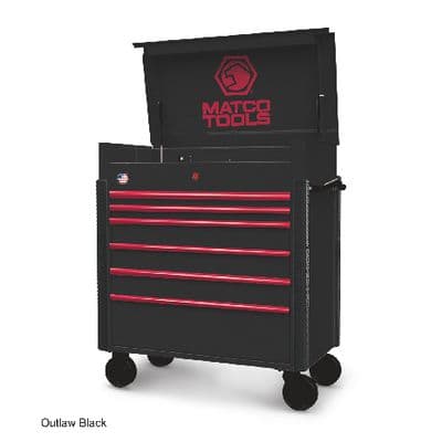 41" x 23" JSC773 ROLLING TOOL CART (OUTLAW BLACK/RED)