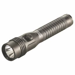 STRION LED DUAL SWITCH HIGH LUMEN RECHARGEABLE FLASHLIGHT WITH PIGGYBACK CHARGER - BLACK