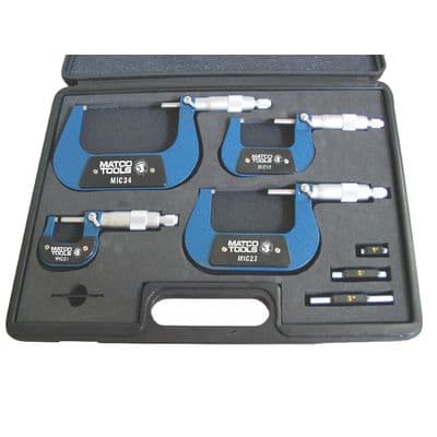 4 PIECE 0-4" OUTSIDE MICROMETER SET