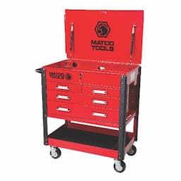 35" x 21" MSC4 ROLLING TOOL CART (RED/CHROME)
