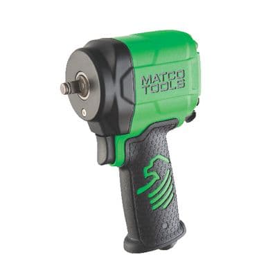 3/8" DRIVE STUBBY PUSH BUTTON PNEUMATIC IMPACT WRENCH - GREEN