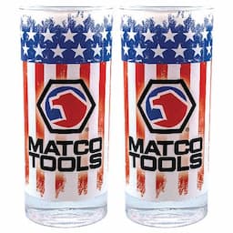 MATCO AMERICAN FLAG GLASS CUPS - SET OF 2