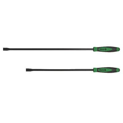 2 PIECE STRAIGHT AND CURVED TIP PRY BAR SET - GREEN
