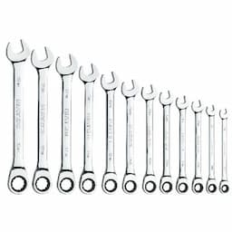 12 PIECE 72 TOOTH METRIC COMBINATION RATCHETING WRENCH SET
