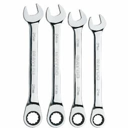 4 PIECE 72 TOOTH METRIC COMBINATION RATCHETING WRENCH SET