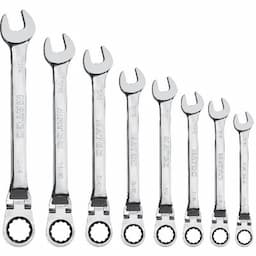 8 PIECE 72 TOOTH SAE EXTRA LONG LOCKING FLEX COMBINATION RATCHETING WRENCH SET