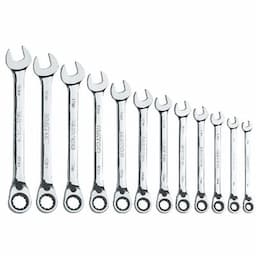 12 PIECE 72 TOOTH METRIC REVERSIBLE COMBINATION RATCHETING WRENCH SET