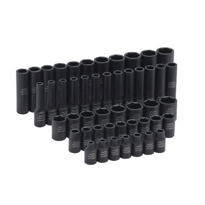 1/4" DRIVE 48 PIECE METRIC AND SAE 6 POINT STANDARD AND DEEP ADV IMPACT SOCKET SET
