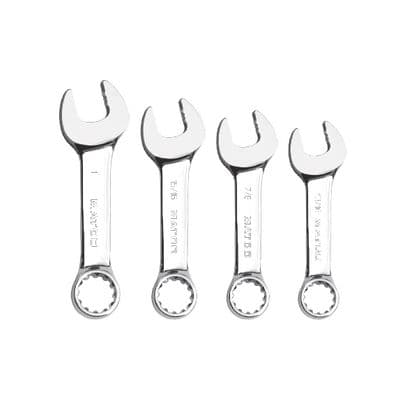 4 PIECE SAE STUBBY COMBINATION WRENCH SET