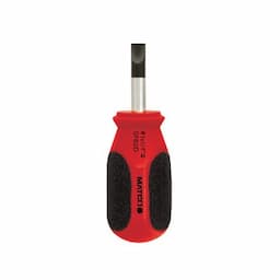 1/4" X  1" SLOT STUBBY SCREWDRIVER - RED