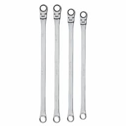4 PIECE 0°  FLEX RATCHETING EXTRA LONG WRENCH SET