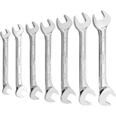 7 PIECE SAE DOUBLE OPEN END ANGLE WRENCH SET
