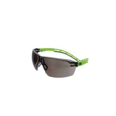 VERATTI® LITE™ SAFETY GLASSES, GRAY & GREEN FRAME WITH GRAY LENS