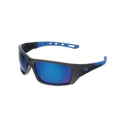 VERATTI® SPECTRUM™ BLACK AND BLUE FRAMES WITH BLUE POLARIZED LENSE SAFETY GLASSES