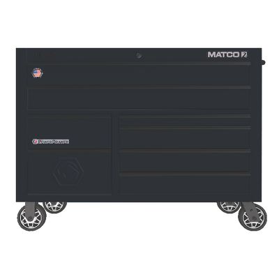 55" DOUBLE-BAY 25" DEEP 8-DRAWER 2S OUTLAW BLACK STOCK TOOLBOX | Matco Tools