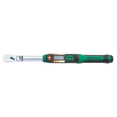 3/8" DRIVE FLEX HEAD 10-100 FT. LBS. ELECTRONIC TORQUE WRENCH WITH ANGLE MEASUREMENT - GREEN | Matco Tools