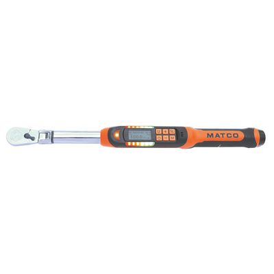 3/8" DRIVE FLEX HEAD 10-100 FT. LBS. ELECTRONIC TORQUE WRENCH WITH ANGLE MEASUREMENT - ORANGE | Matco Tools