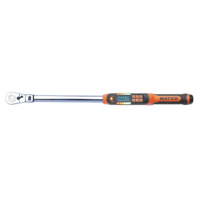 1/2" DRIVE FLEX HEAD 25-250 FT. LBS. ELECTRONIC TORQUE WRENCH WITH ANGLE MEASUREMENT - ORANGE | Matco Tools