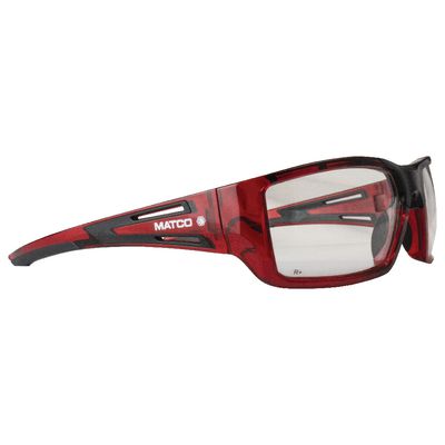 FORCEFLEX SAFETY GLASSES RED FRAME WITH FULL FRAME CLEAR LENSES | Matco Tools