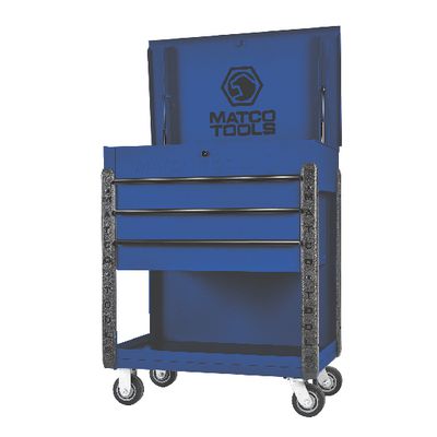 35" 3-DRAWER JSC453 SAPPHIRE BLUE STOCK ROLLING TOOL CART | Matco Tools