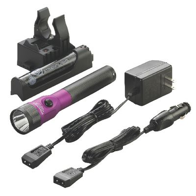 Purple Streamlight Stinger LED Flashlight w/ Piggyback Charger 75648 NEW 