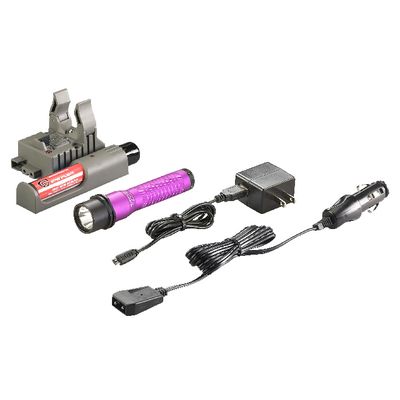 STRION LED HIGH LUMEN RECHARGEABLE FLASHLIGHT WITH PIGGYBACK CHARGER - PURPLE | Matco Tools