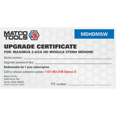 SOFTWARE UPDATE FOR MDHDM LINKED TO MDMAX2 | Matco Tools