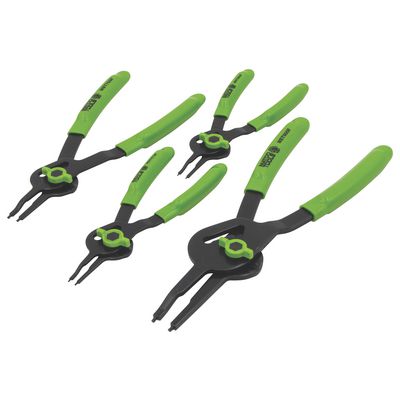4 PIECE CONVERTIBLE FIXED TIP FLUORESCENT SNAP RING PLIERS SET - 0° | Matco Tools