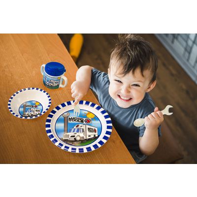 KID'S PLATE, BOWL, SIPPY CUP & WRENCH-THEMED FORK AND SPOON | Matco Tools