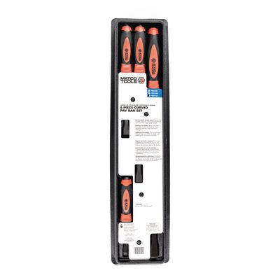 4 PIECE CURVED TIP PRY BAR SET - RED | Matco Tools