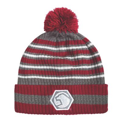 RED AND GREY POM BEANIE | Matco Tools