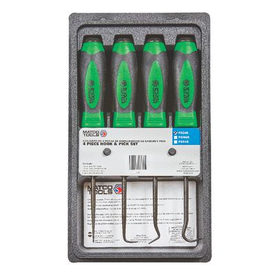 4 PIECE HOOK AND PICK SET WITH METAL CAP - GREEN | Matco Tools