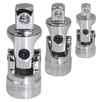 & 1/2" Drive Drop Forged CrV 3/8" 3 Piece Universal Joint Set With Spring 1/4" 