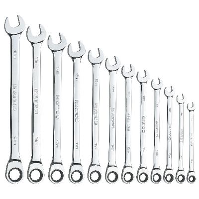 12 PIECE 72 TOOTH EXTRA LONG METRIC COMBINATION RATCHETING WRENCH SET | Matco Tools