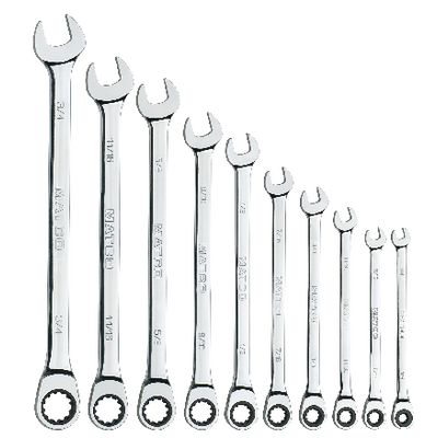 10 PIECE 90 TOOTH EXTRA LONG SAE COMBINATION RATCHETING WRENCH SET | Matco Tools