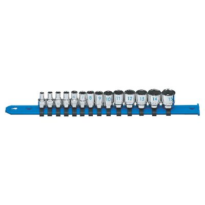 14 PIECE 1/4" DRIVE METRIC 6 POINT CHROME SOCKET SET | Matco Tools