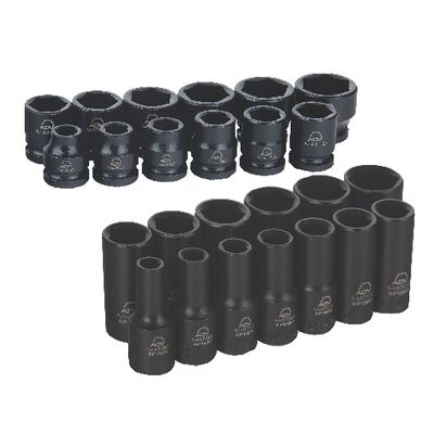 3/8" DRIVE 25 PIECE METRIC 6 POINT MID-LENGTH AND STUBBY ADV IMPACT SOCKET SET | Matco Tools